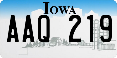 IA license plate AAQ219