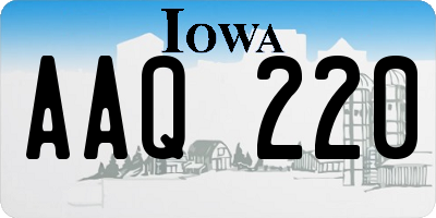 IA license plate AAQ220
