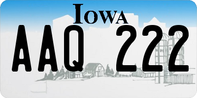 IA license plate AAQ222