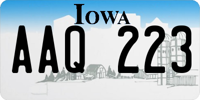 IA license plate AAQ223