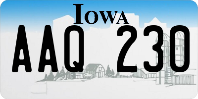 IA license plate AAQ230