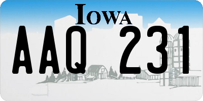 IA license plate AAQ231