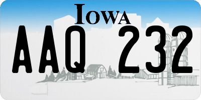 IA license plate AAQ232