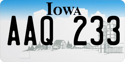 IA license plate AAQ233