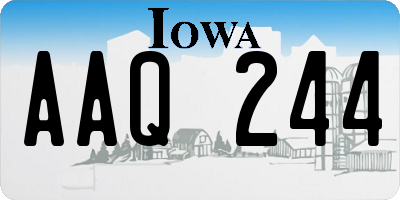 IA license plate AAQ244