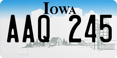 IA license plate AAQ245
