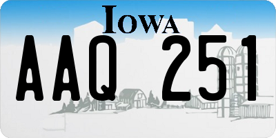 IA license plate AAQ251