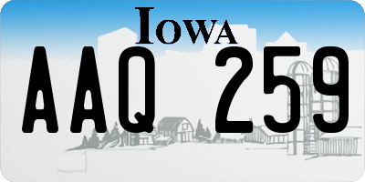 IA license plate AAQ259