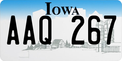 IA license plate AAQ267