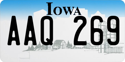 IA license plate AAQ269