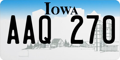 IA license plate AAQ270