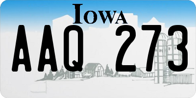 IA license plate AAQ273