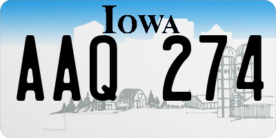 IA license plate AAQ274