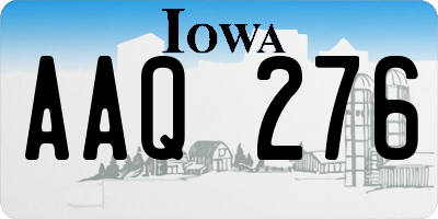 IA license plate AAQ276