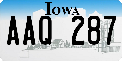 IA license plate AAQ287