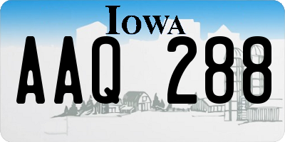 IA license plate AAQ288