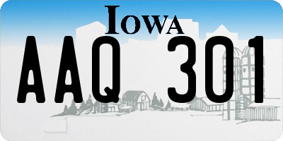 IA license plate AAQ301