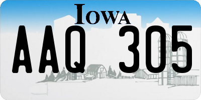 IA license plate AAQ305