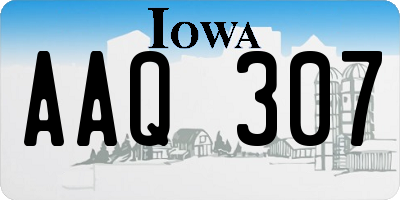 IA license plate AAQ307