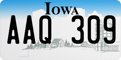IA license plate AAQ309