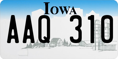 IA license plate AAQ310