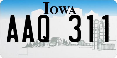 IA license plate AAQ311