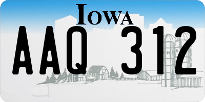 IA license plate AAQ312