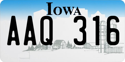 IA license plate AAQ316