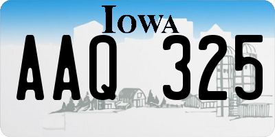 IA license plate AAQ325