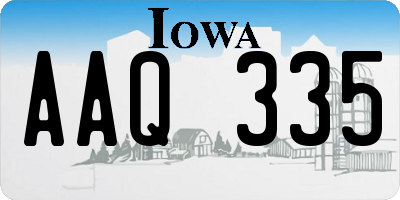 IA license plate AAQ335