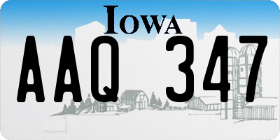 IA license plate AAQ347