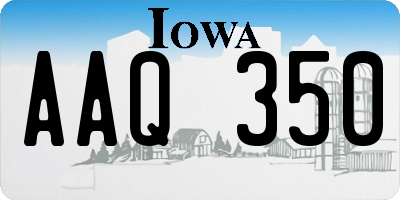 IA license plate AAQ350