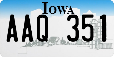 IA license plate AAQ351