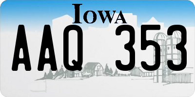 IA license plate AAQ353