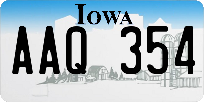 IA license plate AAQ354
