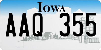 IA license plate AAQ355