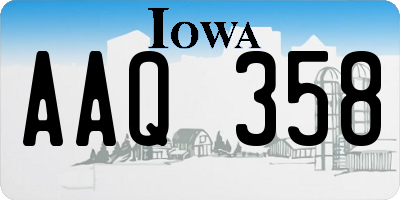 IA license plate AAQ358