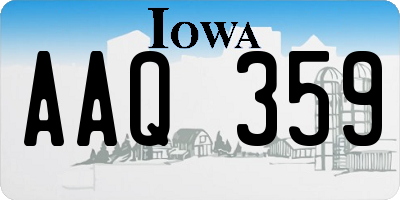 IA license plate AAQ359