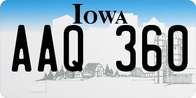 IA license plate AAQ360