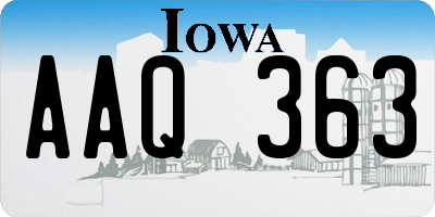 IA license plate AAQ363