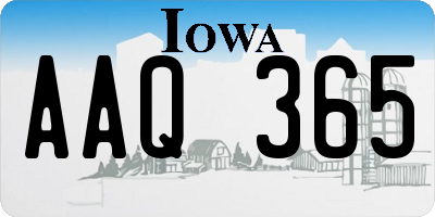 IA license plate AAQ365