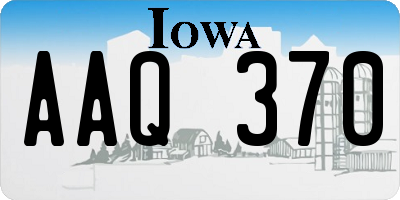 IA license plate AAQ370