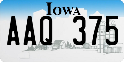 IA license plate AAQ375