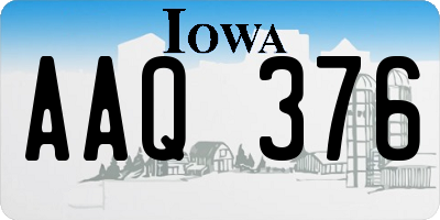 IA license plate AAQ376