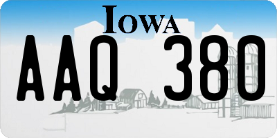 IA license plate AAQ380