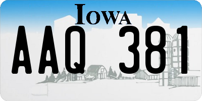 IA license plate AAQ381
