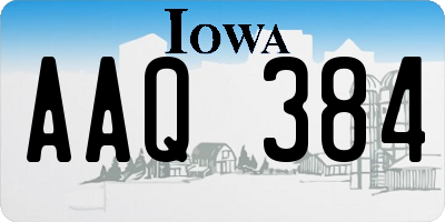 IA license plate AAQ384