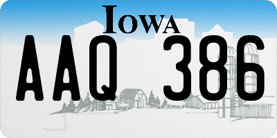 IA license plate AAQ386