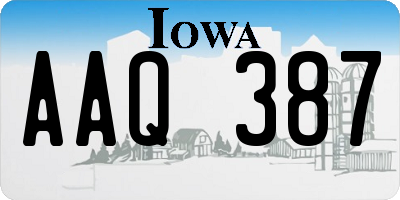 IA license plate AAQ387