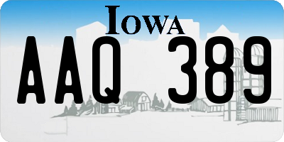 IA license plate AAQ389